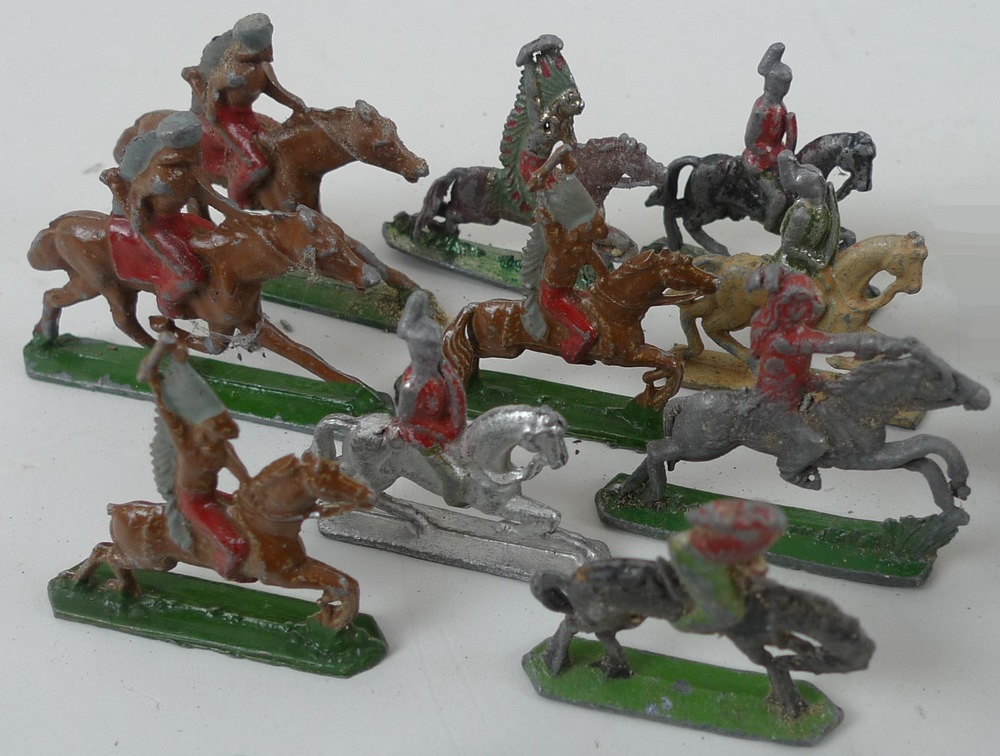 A collection of lead toys, including some by J. Hill & Co, Britains