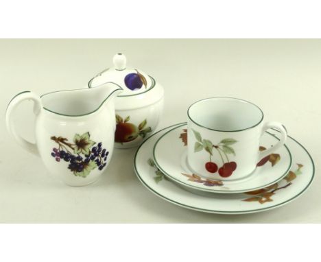 A modern Royal Worcester part dinner service in Evesham Vale pattern, comprising eight dinner plates, 27cm, eight side plates