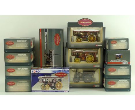 A group of Corgi Vintage Glory of Steam die cast 1:50 models, comprising a first edition of the Limited Edition Burrell 5 NHP