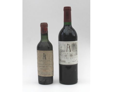 Vintage Wine: a bottle of Grand Vin de Chateau Latour, 1981, Pauillac, Premier Grand Cru Classe, label with mould, U: base ne