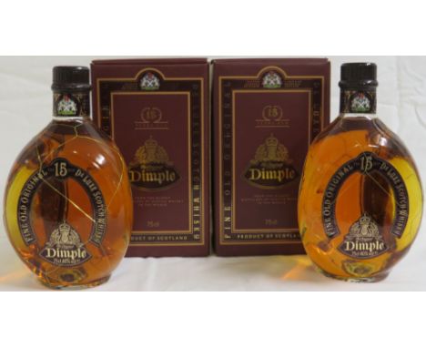 Two boxed bottles of the Original Dimple fine old de luxe Scotch whisky, aged 15 years, 75cl