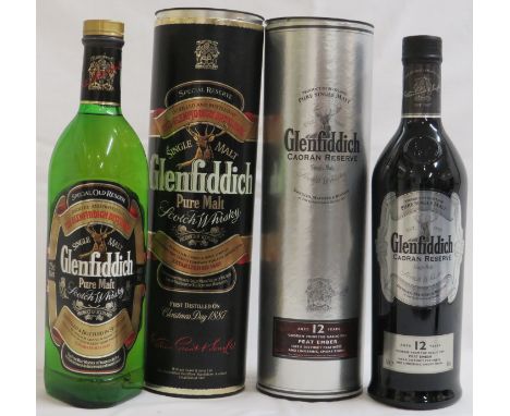 Boxed bottle of Glenfiddich special reserve single malt Scotch whisky, 75cl; and boxed bottle of Gelnfiddich Caoran reserve s