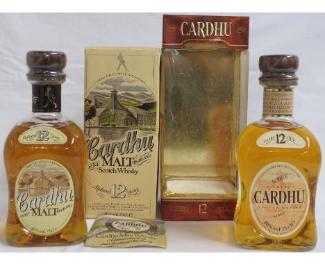 Boxed Cardhu single malt Highland Scotch whisky, 12 years old, 75cl; and boxed Cardhu pure malt Highland Scotch whisky, matur