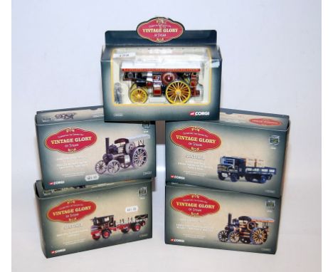 FIVE BOXED CORGI DIE-CAST MODEL VEHICLES CELEBRATING THE GOLDEN AGE VINTAGE GLORY OF STEAM 