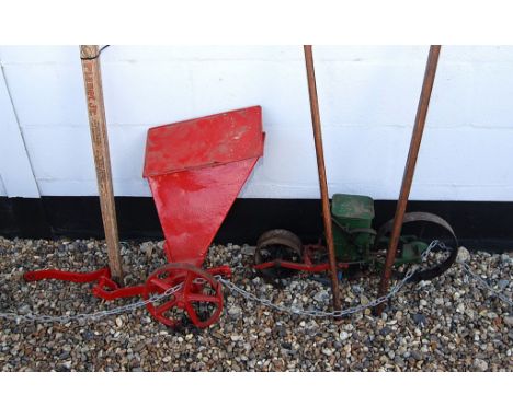 VINTAGE PLANET JR SEED DRILL AND PART SEED DRILL AND ONE OTHER 