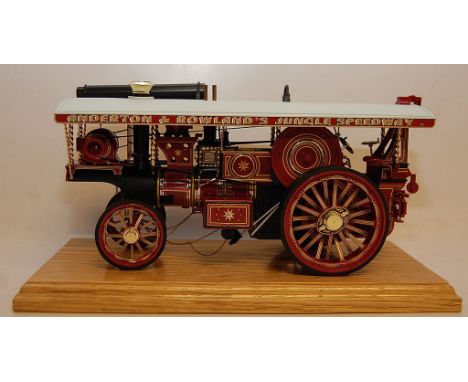 MIDSUMMER MODELS DIE CAST MODEL TRACTION ENGINE "ANDERTON AND ROWLANDS JUNGLE SPEEDWAY PRESENTED ON PLINTH WITH CLEAR PERSPEX