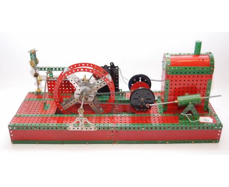A VINTAGE MECCANO BUILT WORKING MODEL STEAM PLANT  