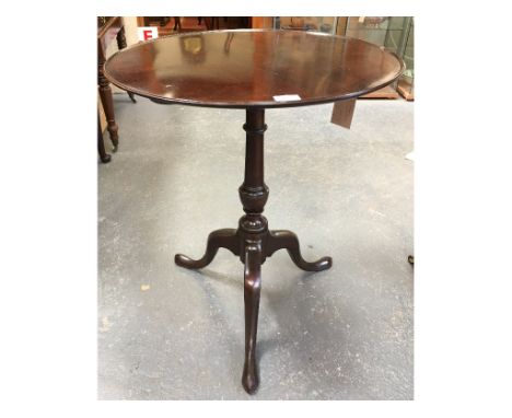 A late 18th century mahogany tilt top tripod table, 60 cm diameter x 71 cm high Condition report Report by GH

Some old marks