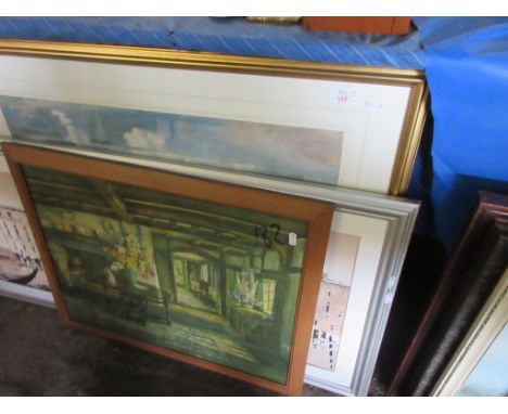 THREE LARGE FRAMED PRINTS INCLUDING HUNTING INTEREST