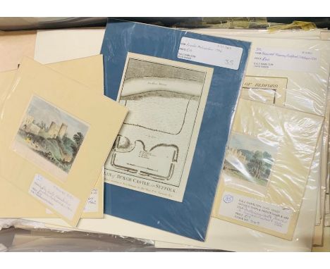 Miscellaneous collection of prints to include 116 topographical &amp; architectural views, predominantly 19th-century etching
