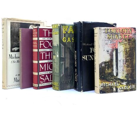 Sadleir, Michael. Collection of six signed presentation copies, first editions, inscribed to Amy Johnston [of Macmillan], com
