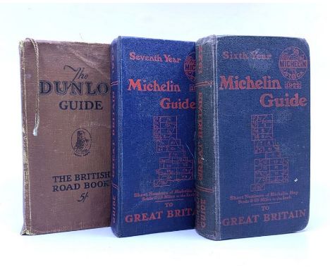 Two vintage Michelin guides, 1922 &amp; 1923, and a Dunlop guide (3)