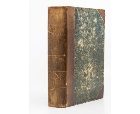 Dickens, Charles. The Posthumous Papers of the Pickwick Club, first edition, London: Chapman &amp; Hall, 1837, bound from the
