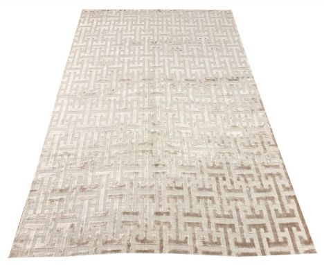 CONTEMPORARY ART DECO DESIGN SILK CARPET. 275cm x 180cm 