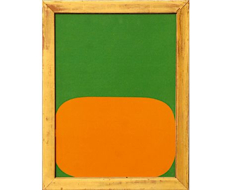 ELLSWORTH KELLY 'Orange and Green', original lithograph, printed by Maeght, 38 x 29cms, framed and glazed. 