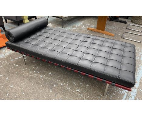 BARCELONA COUCH, after a design by Miles Van der Rohe, 183cm L x 83cm. 