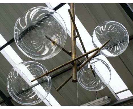 GALLOTTI &amp; RADICE BOLLE 4 SUSPENSION LIGHT BY MASSIMO CASTAGNA, 125cm drop. 