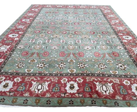 FINE DECORATIVE AGRA CARPET, 416cm x 320cm. 