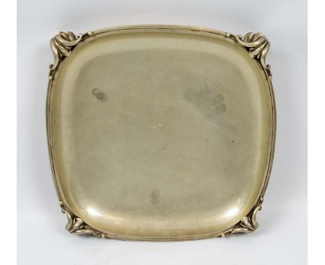 GERMAN SILVER TRAY, 47cm W, 830/1000, bears label Juwelier Schilling, Stuttgart. 