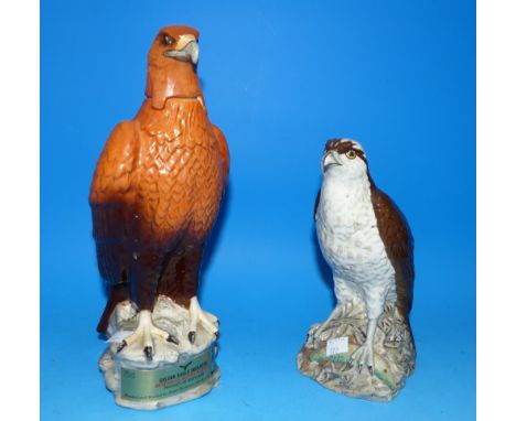 A Beswick "Golden Eagle" decanter with original label and contents; a similar Osprey with contents