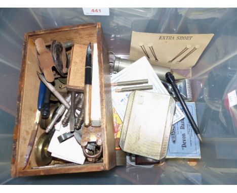 A selection of vintage items including pens; cigarette cases and lighters; etc.