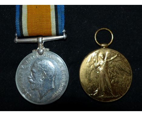 Border Regiment WWI pair to 187592 Pte Anthony Stamper Bord. R.