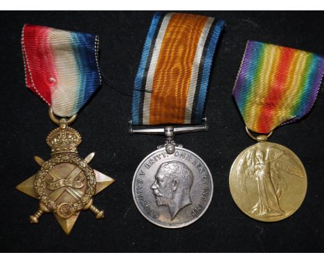 Kings Shropshire Light Infantry WWI 14-15 Star trio to 15095 L.Sgt.S. Thomas Shrops.L.I.