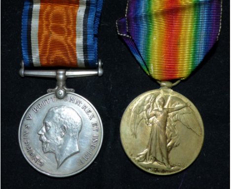 Royal Artillery WWI pair to 681625 Gnr William R. Northall R.A., casualty, died 7.7.17