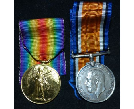 Duke of Cornwall's Light Infantry WWI pair to 38010 Pte William H. Brown
