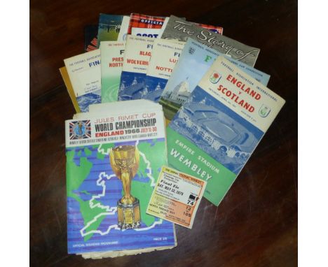 World Cup programme 1966; Story of the FA Cup 1948; various Finals programmes; a ticket stub May 12th 1979