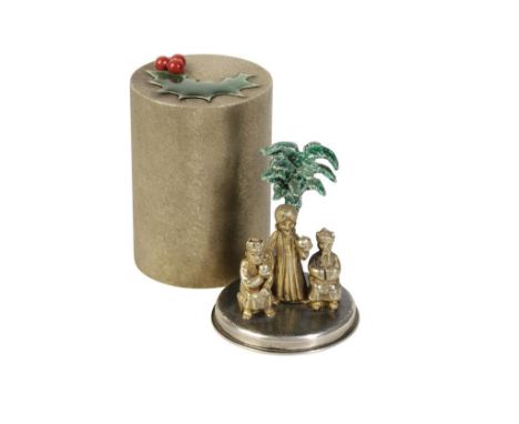 SILVER GILT AND ENAMEL CHRISTMAS BOX, STUART DEVLIN (1931-2018), London, 1976, "Kings of the Orient" Limited edition no. 290,
