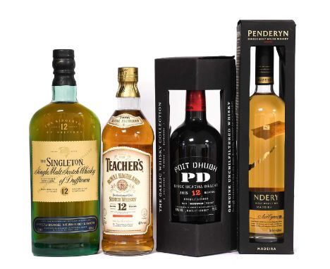 The Singleton 12 Year Old Single Malt Scotch Whisky, 40% 70cl (one bottle), Teacher's 12 Year Old Royal Highland Scotch Whisk