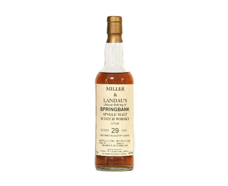 Springbank (Miller &amp; Landau's) 29 Year Old 1965 Single Malt Scotch Whisky, specially selected for Ian Miller and Jonathan