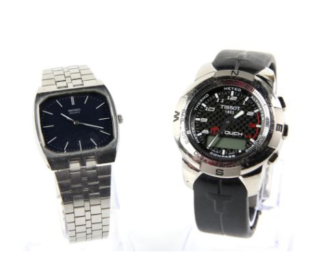 Tissot 1853 Touch smart watch in stainless steel case with signed black dial and compass rose bezel and Seiko quartz  7510 -5