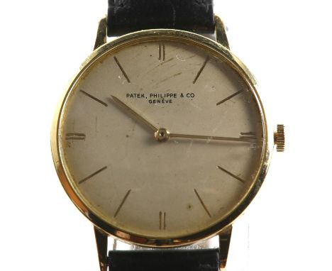 Patek Philippe, a reference 3468 gentleman's yellow gold Calatrava wrist watch, the circular enamelled dial signed Patek Phil