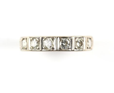 Diamond Half eternity ring, estimated total weight 0.49 carats, mounted in 18 ct white gold, ring size MCondition Report:  we