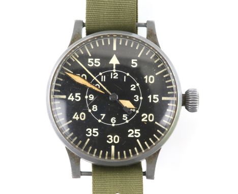 Laco (Lacher and Co), reference FL23883 B-UHr Beobachtungsuhr (Obervers) Durowe military watch. The unsigned dial with oversi
