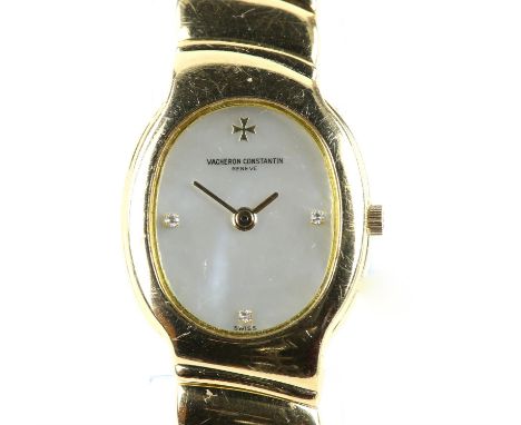 Vacheron Constantin, A ladies reference 27036/101J-7 Absolues gold wristwatch, the signed mother of pearl dial with diamond h