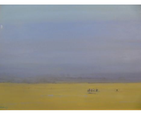 John Morris (Ireland b. 1958) Evening Light, Sandymount Oil on Board, 18 x 18ins. Signed, titled & dated