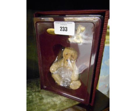 A Steiff Bear, Porcelain & Pewter Century Collection, with two figures in presentation box.