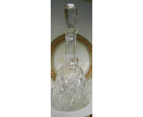 A Mallet Shaped Cut Glass Waterford Decanter. 