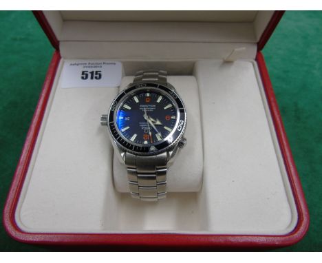 An Omega Seamaster Professional Co Axial Chronometer Stainless Steel Gentleman's Bracelet Watch, 600m 2000ft, rotating bezel,