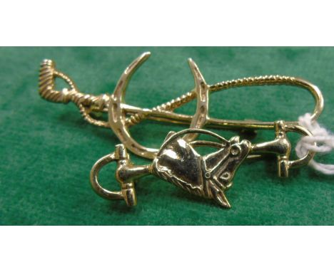 Two Silver Gilt Hunting Brooches.