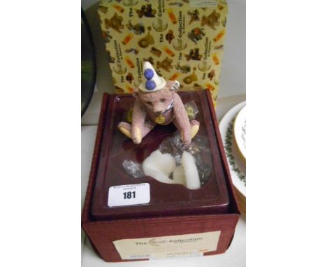 A Steiff Bear, Porcelain & Pewter Century Collection Bear, with two figures in presentation box