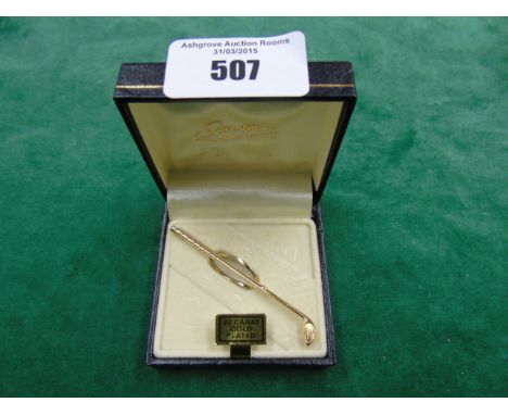 A 22ct Gold Tie Pin in the Form of A Golf Club