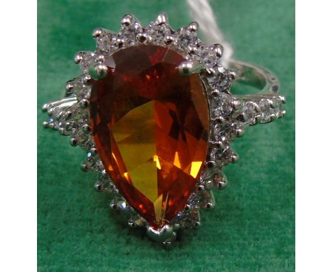 A Silver Cluster Ring. Size R.