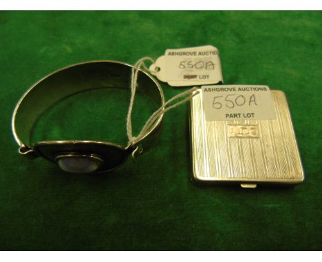 A Silver Bangle by Michael Rafter (Gold & Silversmith in Kilkenny), along with a Silver-Plate Compact (2)