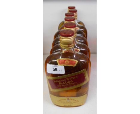 Six Bottles of 'Johnnie Walker' Red Label Old Scotch Whiskey. 37.5cls per bottle.(6) 