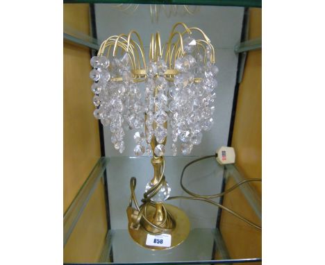 A Contemporary Brass Lamp with Drops