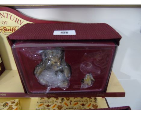 A Steiff Bear, Porcelain & Pewter Century Collection, with two figures in presentation box.